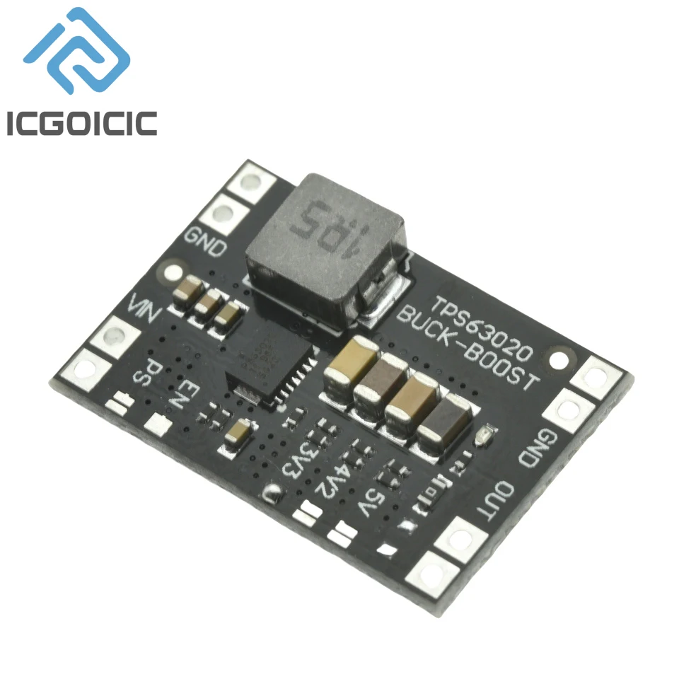 TPS63020 3.3V 4.2V 5V Lithium Battery Automatic Boost Buck Step Up Down Module XL63020 Microcontroller Power Low Ripple