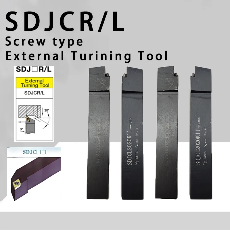 SDJCR1212 SDJCR1616 SDJCR2020 SDJCR2525 SDJCR3232 External Turning Tool SDJCR SDJCL Lathe Bar Turning Holder CNC Cutter Bar