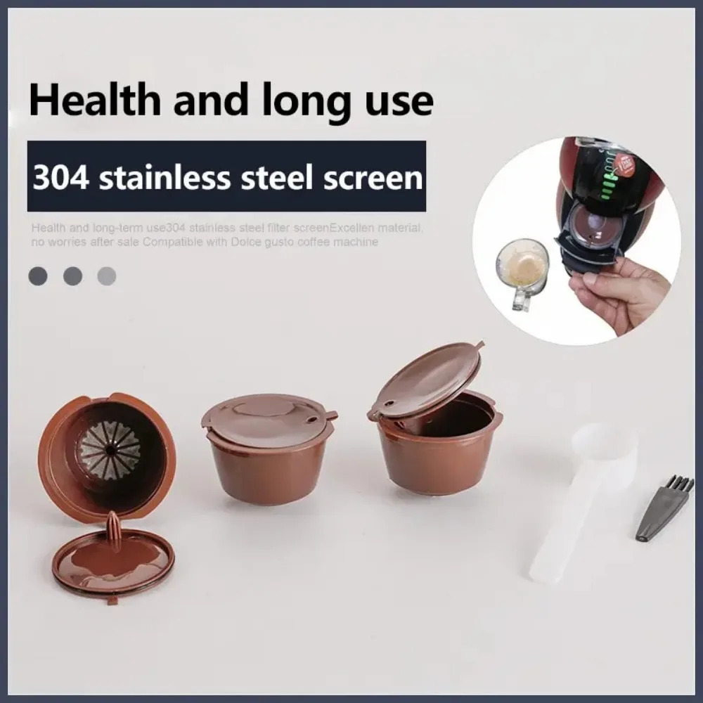6pcs Reusable Coffee Capsule For Nescafe Dolce Gusto Machine Refillable Coffee Capsule Filter Cup Kit image 3