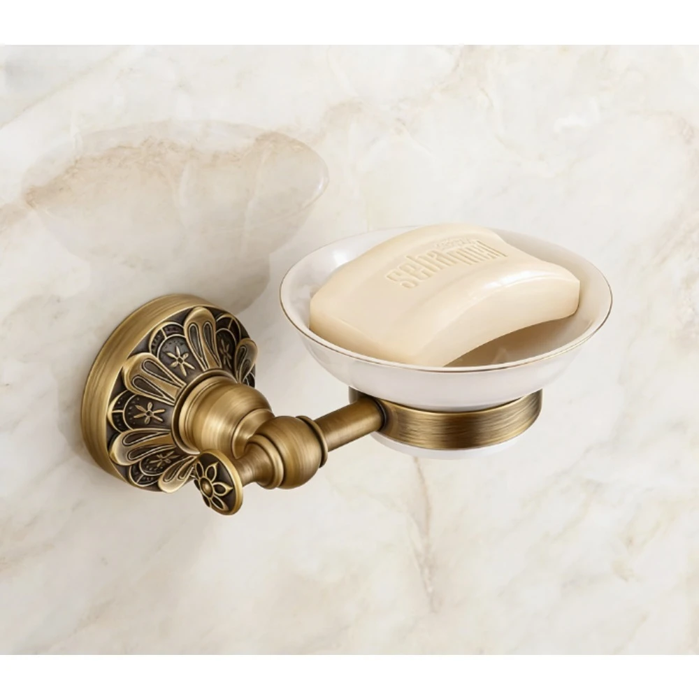 Jaboneras con acabado en bronce, golosinas de baño antiguas modernas