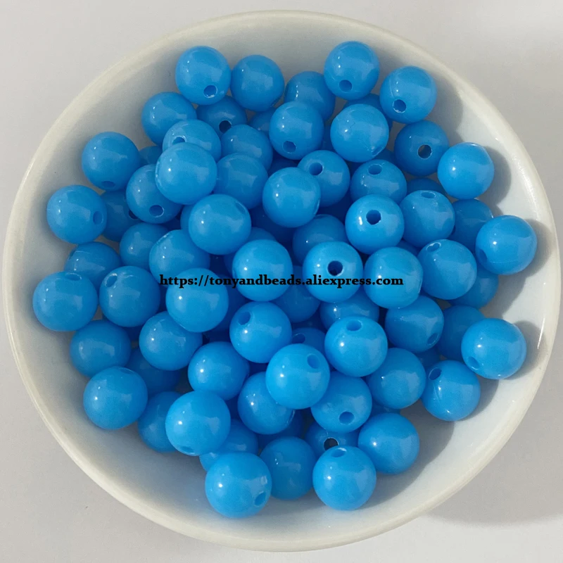 Undurchsichtige gemischte Acryl-Plastik-Abstandsperlen, glatt, rund, 5,5 mm, 7,5 mm, 9,5 mm, Größe wählbar, für Schmuckherstellung DIY – Detail 8