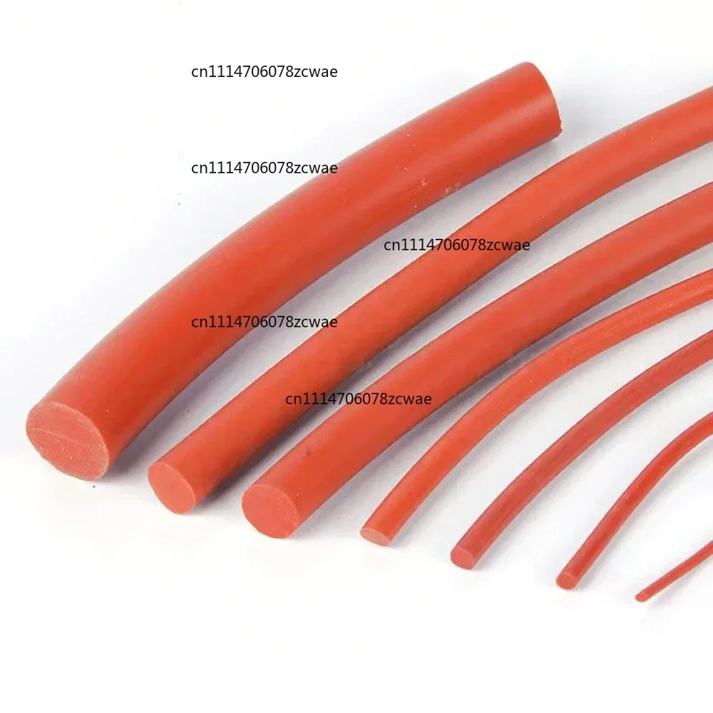 1/2/3/5M Red Solid Silicone Cord Dia 1mm-20mm Rubber Gasket Trim Seal Strips O Ring Waterproof High Temperature Resistant