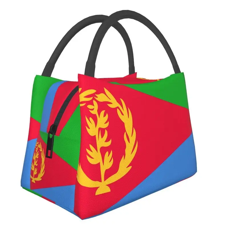 Custom Eritrea Flag Portable Lunch Boxes Women Multifunction Cooler Thermal Food Insulated Lunch Bag Travel Pinic Container