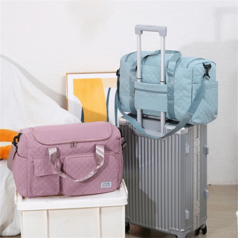 

Модная стеганая дорожная спортивная сумка Оксфорд, спортивная сумка-тоут с отделением для влажной и сухой уборки, большая вместительная однотонная дорожная сумка, женская сумка