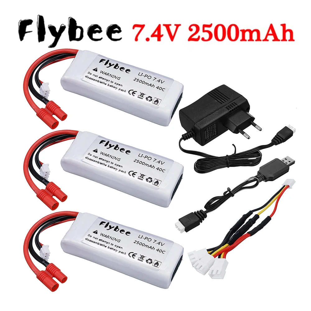 7.4v 2500mAh 2S RC Lipo Battery / 7.4V Charger for Syma X8C X8W X8G X8 X8HC X8HG X8HW HQ899 T70CW RC Quadcopter Spare Parts