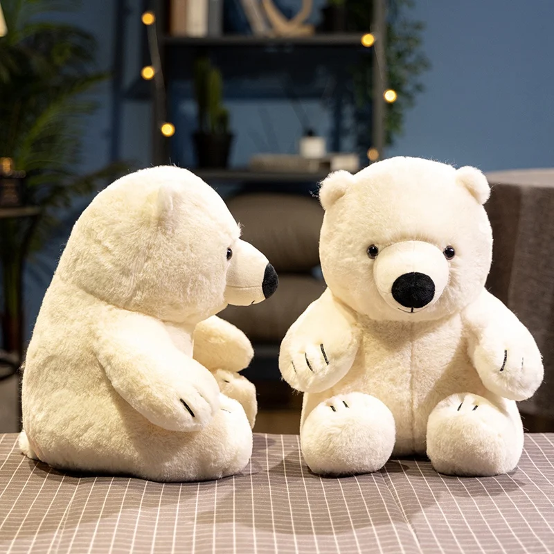 

Hot 30cm Imitation White Bear Plush Toys Soft Catoon Stuffed Dolls Kawaii Animals Plush Toys Girls Boys Companion Sleeping Toys