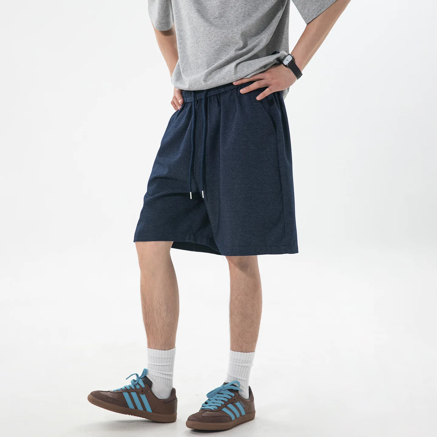 

Light Sports Style Imitation Denim Casual Shorts Men's 2026 Summer Loose Straight Breathable Five-point Pants