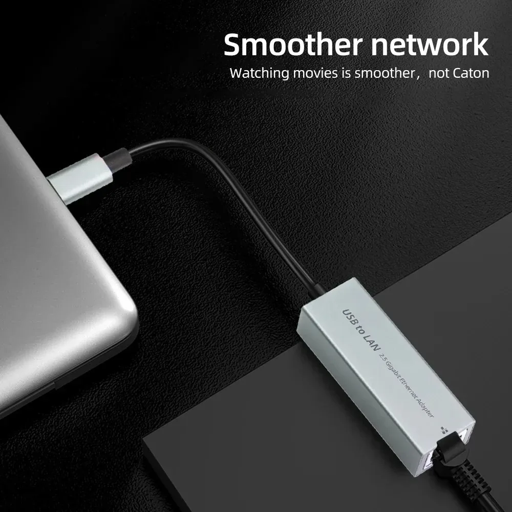 2500Mbps Network Card USB Ethernet Network Adapter for Macbook Pro Air USB C to RJ45 Ethernet Adapter for Xiaomi Mi TV Box S