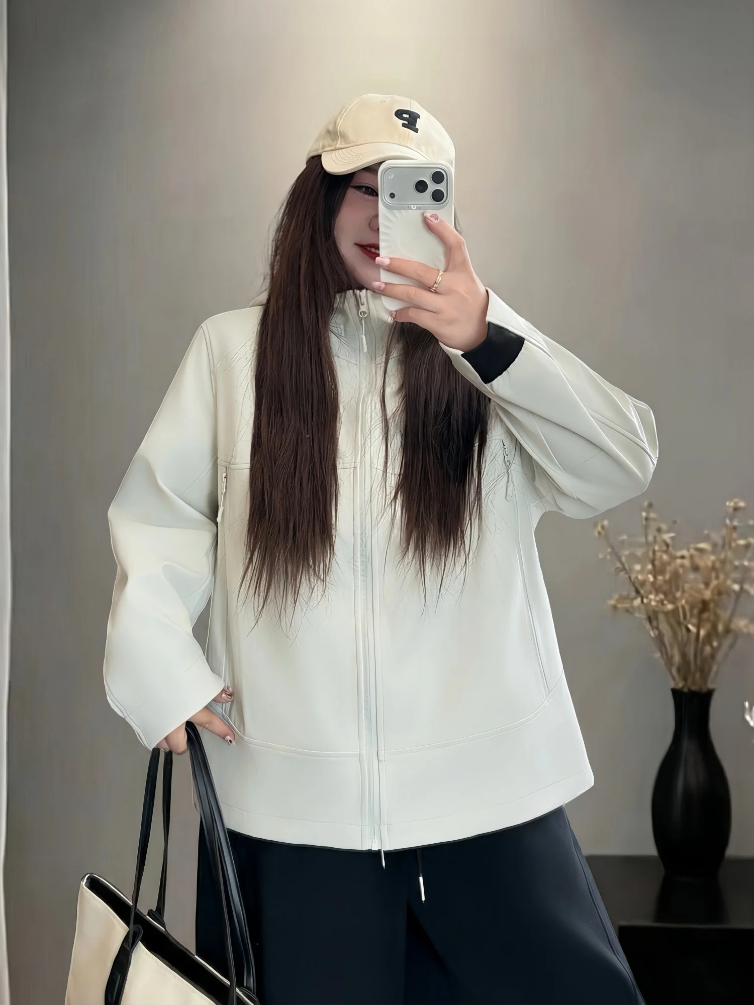 

plus Size Women's Spring Faionable Loose Fit Hooded Jaet Thi Big Sister Sle Casual Polyester Fiber ape