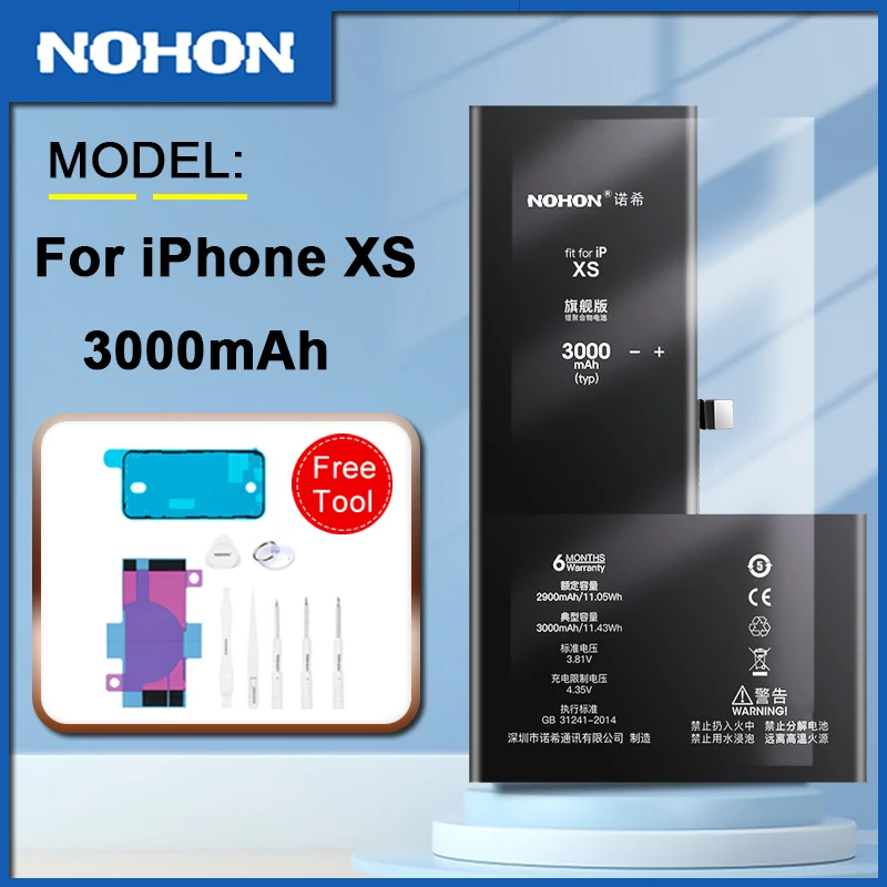 

NOHON Battery For iPhone XS High Capacity Replacement 3000mah Bateria with Free tools