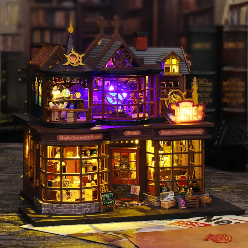 

DIY Wooden Miniature Doll House 3D Puzzle Assembly Building Model Toys Home With Furniture Lighting Dollhouse For Christmas Gift