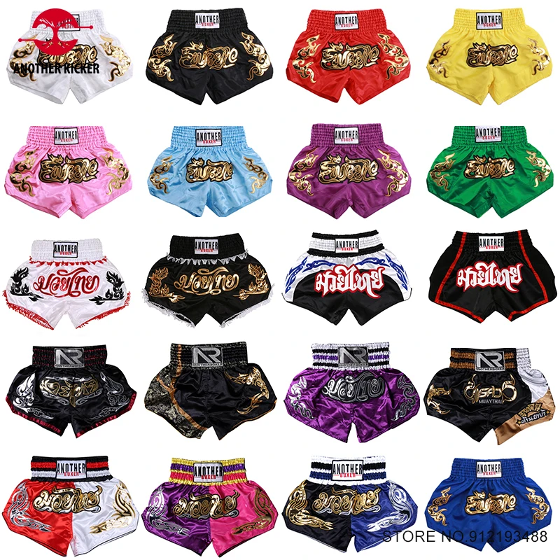 

Muay Thai 2024 New Bo Shorts Women Men Child Embroidery Kickbo Training Pants Sanda Martial Arts Fight Equipment