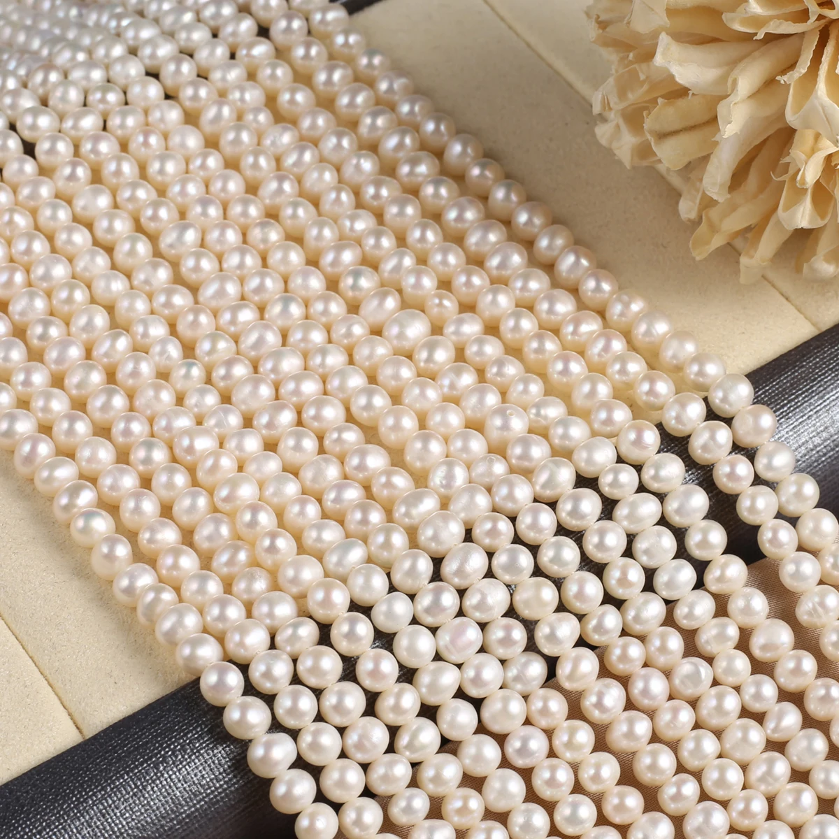 

White Natural Freshwater Pearl Beads 4-4.5mm Jewelry Making DIY Necklace Bracelet Wedding Bridal Accessories Gift