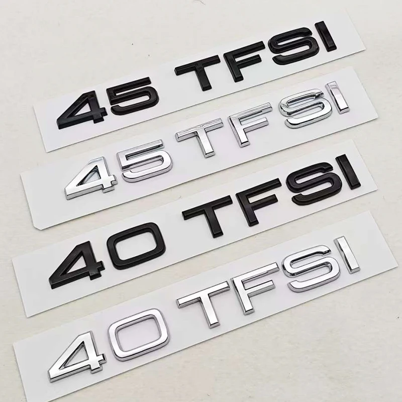 3D ABS coche Lettes Logo 40 TFSI 45 TFSI insignia pegatina para maletero trasero calcomanías para A4 A5 A6 A7 Q3 Q5 Q7 S3 S4 S5 S6 RS3 RS4 RS5 RS6