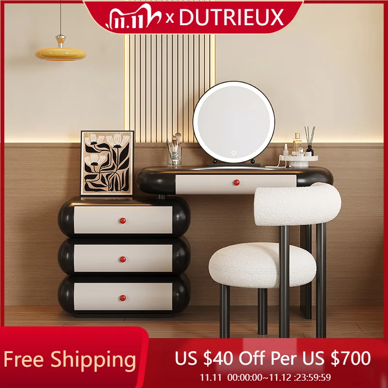 

Modern Luxury Vanity Table Bedroom Makeup Mirror Desk Chair Dressing Table Girl Cosmetics Mesa De Maquillaje Home Furniture