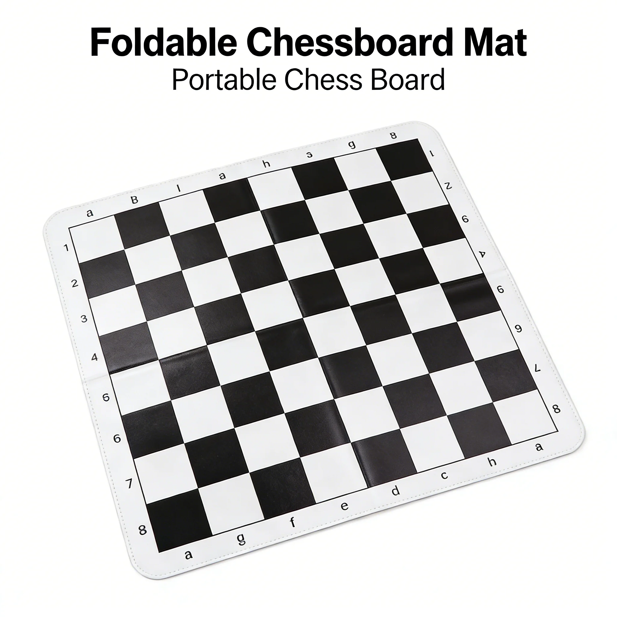 Foldable Chessboard Mat, Portable Standard Chess Board with Coordinate Markings
