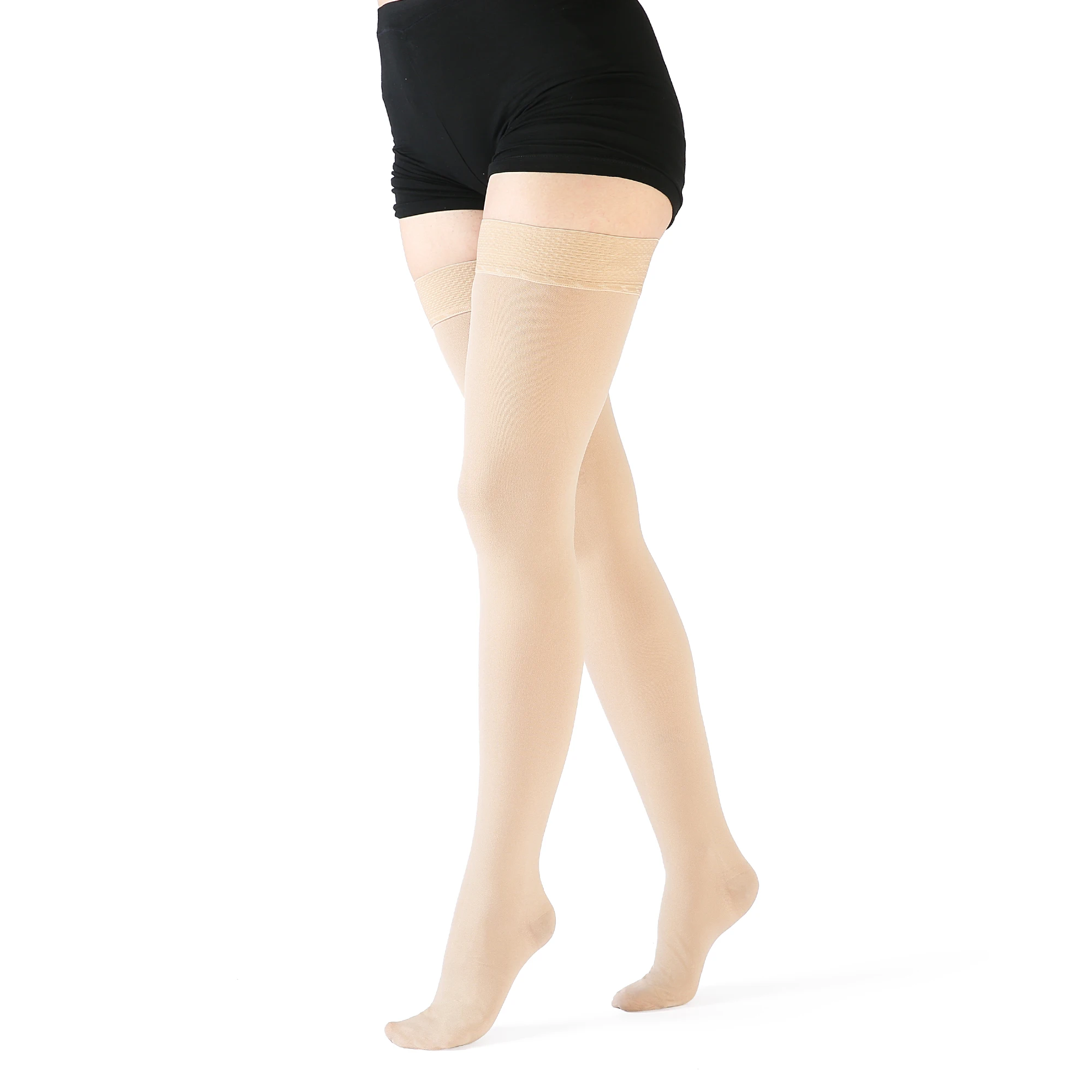 30-40 mmHg Kompressionsstrümpfe für Damen und Herren, Oberschenkelhohe Stützstrümpfe für Medizinische Zwecke, Schmerzlinderung bei Krampfadern, Ödemen, Flug und Reisen – Detail 13