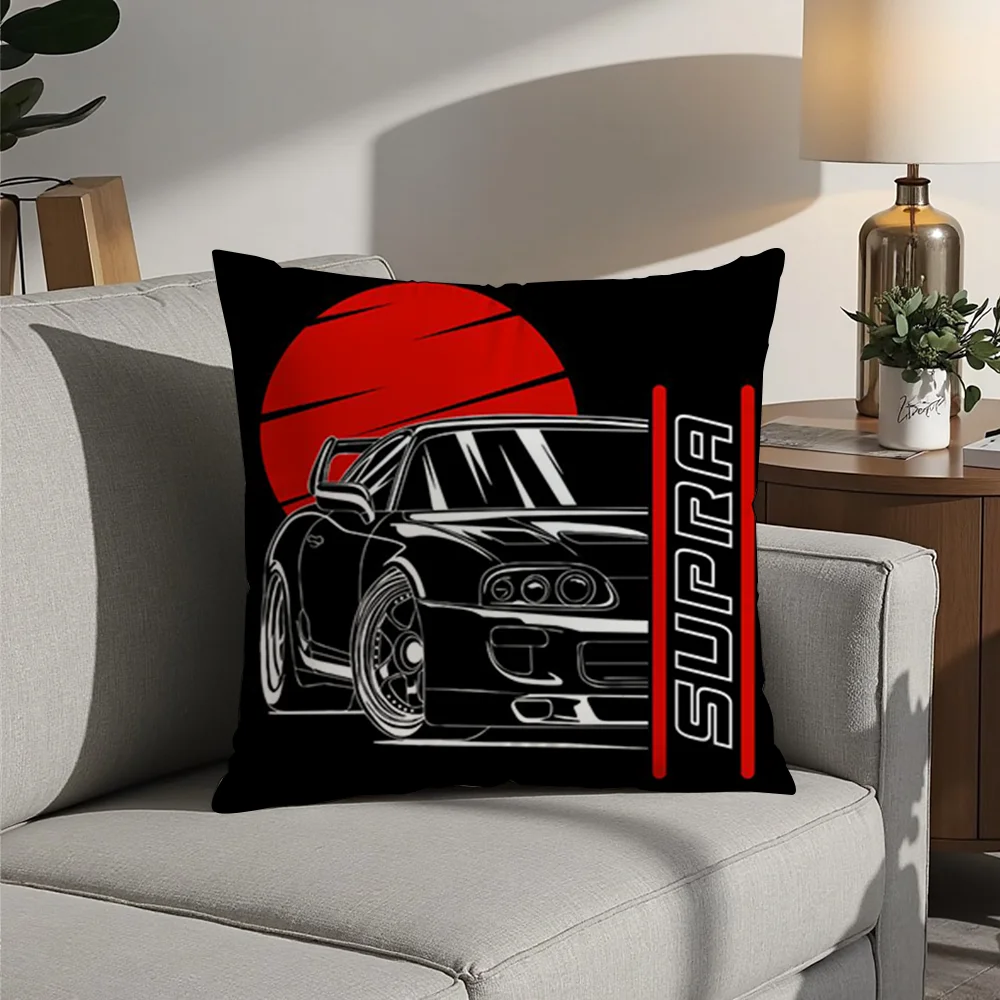 Japanese Supra Car Cool Pillow Case Plush Fabric Soft  Pillowcase Double Sided Print Cushion Cover Household Gifts