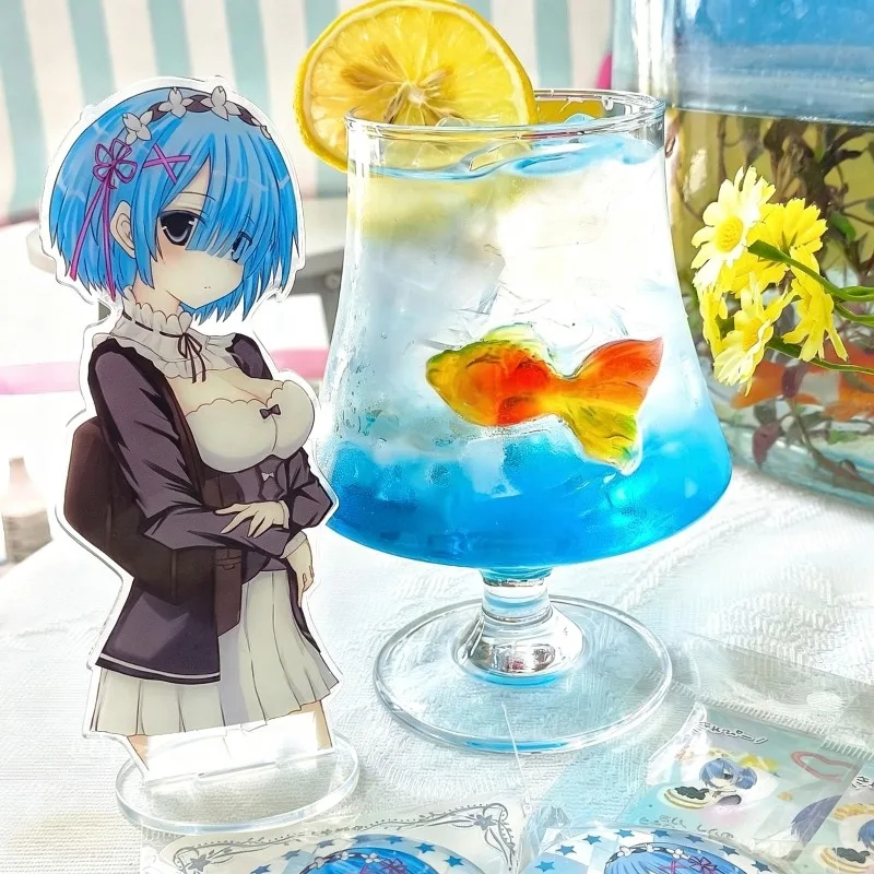 Re:ZERO Starting Life in Another World Acrylic Stand Badge Keychain Rem Study Table Fandom Display Bedside Table Accent Decor