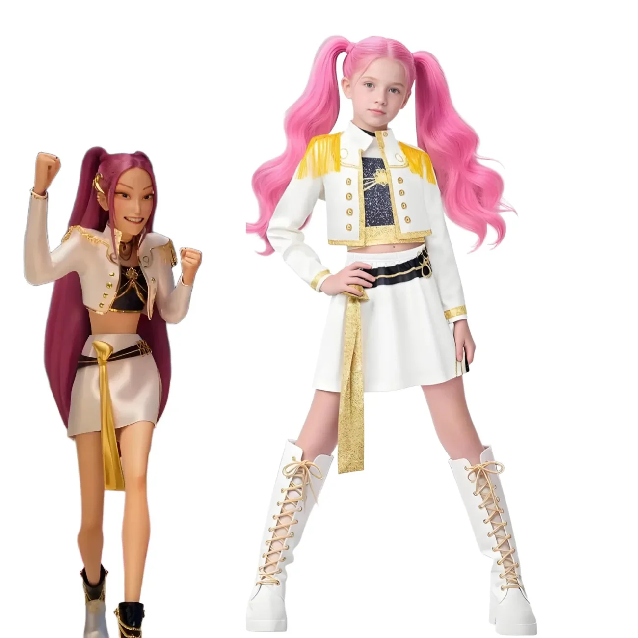 Disfraz de cazadores de demonios Zoey KPop para niñas de Halloween, uniforme de cazador de demonios K Pop para niños, traje de fiesta de cumpleaños para niñas, disfraz de Halloween