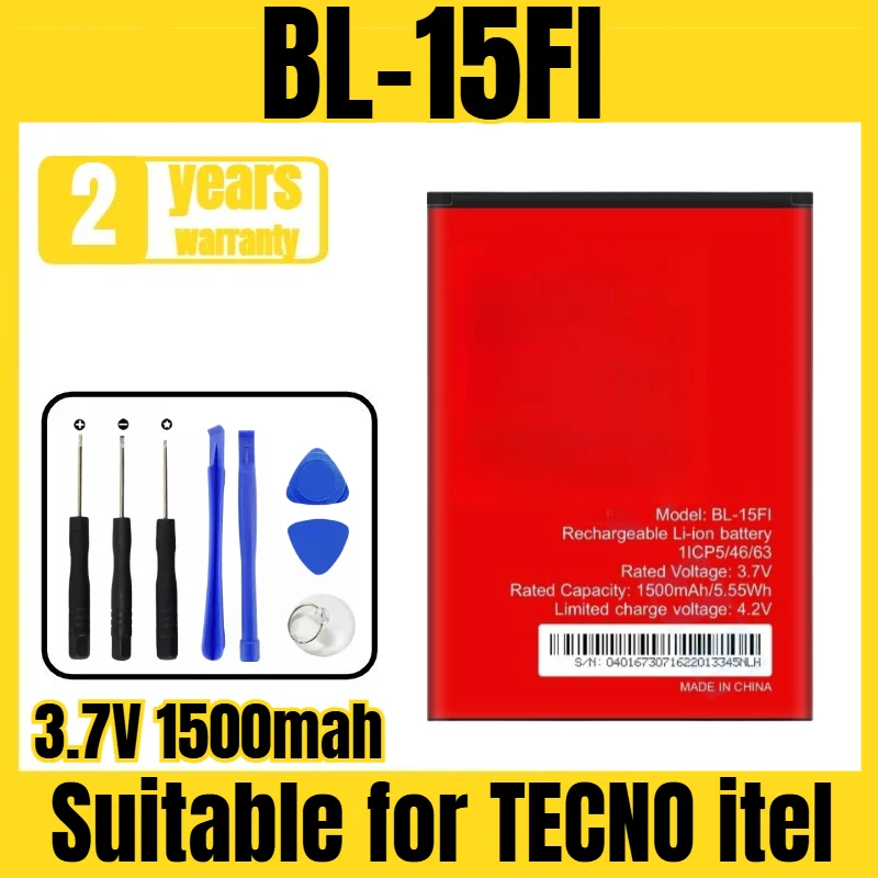 Suitable for TECNO itel battery BL-15FI mobile phone battery, new large capacity, free tool 3.7V 1500mah