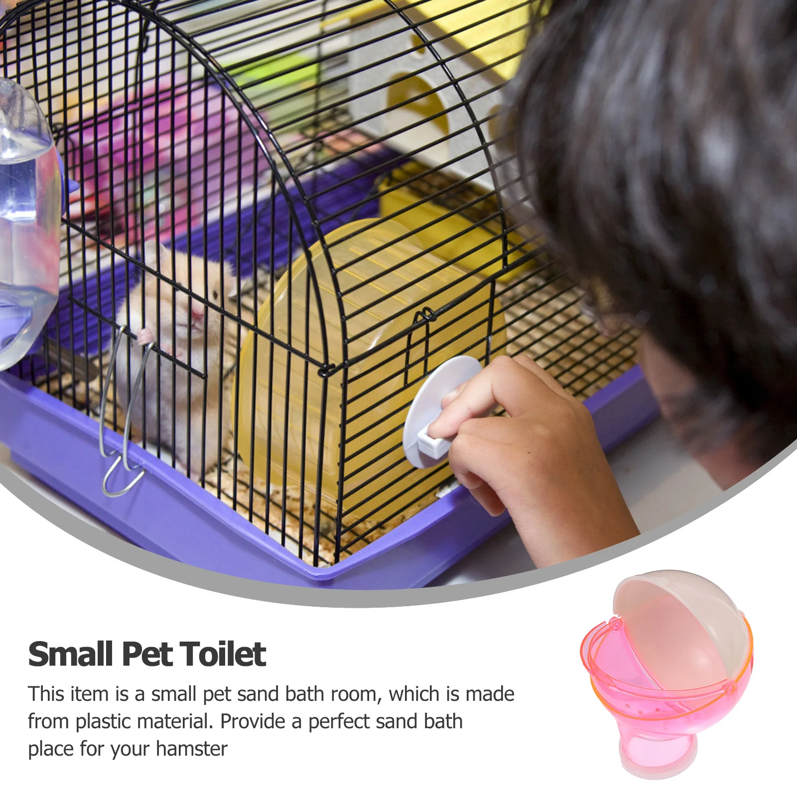 

Transparent Hamster Sand Bath Bathtub Cage Duct Detachable Plastic Washroom Sauna Small Lightweight Durable Suitable For