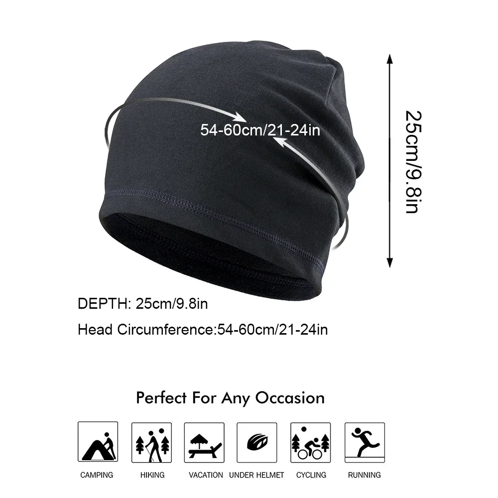 Winter Thin Hat Thermal Warm Cap Running Sports Soft Stretch Hats Fishing Snowboard Hiking Cycling Skiing Comfortable Men Women