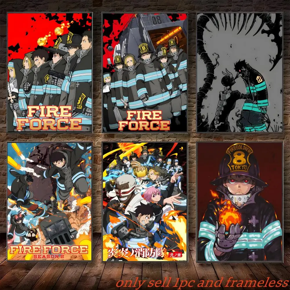 Animation F-Fire Force Anime Cartoon Poster Poster Painting Prints Wall Art Picture Film Room Home Bar Cafe Decor Mural
