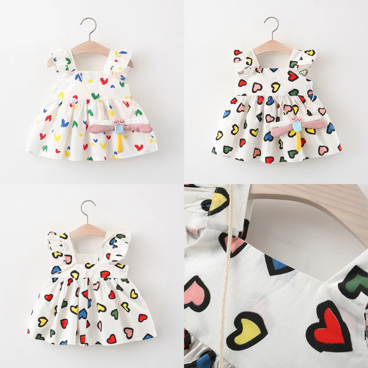 

Baby Girl Dresses Summer Cartoon Heart Cotton Girls' Dress Cute Beach Baby Dress Baby Girl Clothes