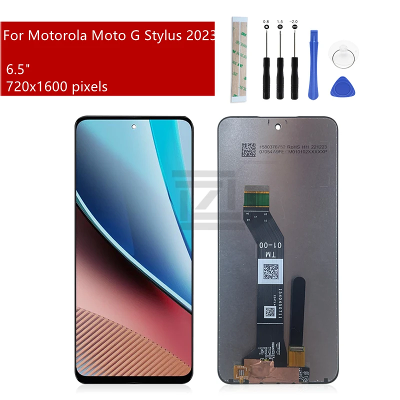 

ЖК-дисплей для Motorola Moto G Stylus 4G 2023, дигитайзер сенсорного экрана в сборе, дисплей с рамкой, запасная часть для ремонта, 6,5 дюйма