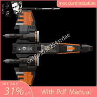 NEW 832PCS MOC T-70 X Wing Starfighter Battleship Model Building Blocks Diy Creative Assembly Educational Toy Kid Birthday Gift