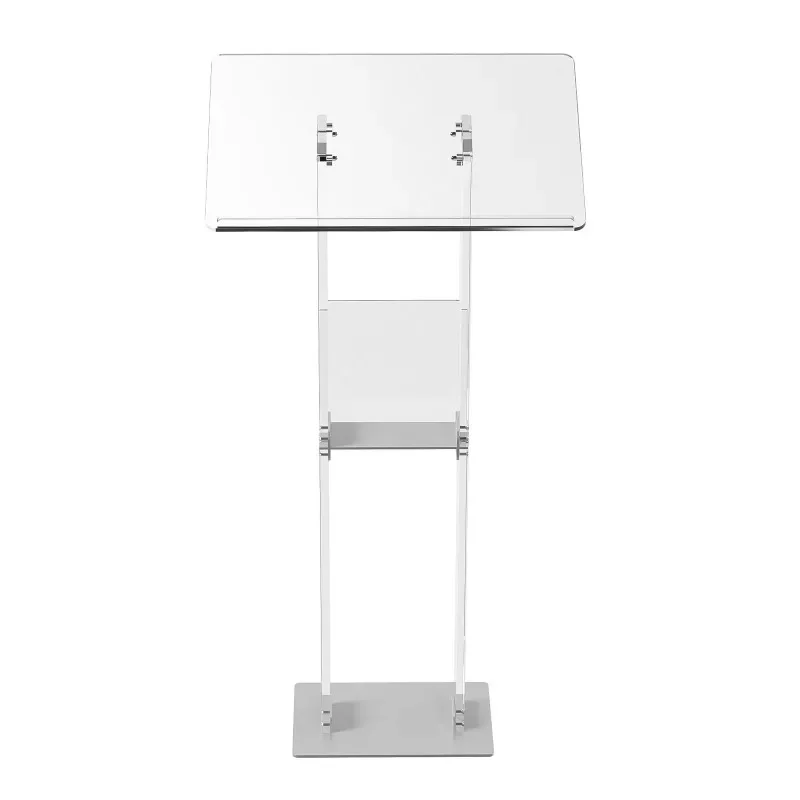Acrylic transparent speaking table, church classroom, presiding over plexiglass craft conference table