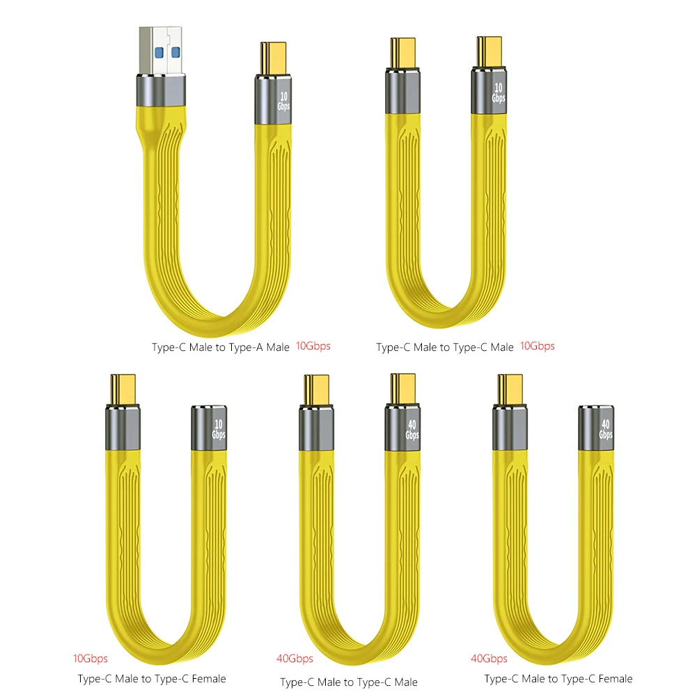 USB 4.0 Gen3 Thunderbolt 3 Data Cable PD 100W 5A Fast Charging USB C to Type C Cable 40Gbps 4K@60Hz Cabel FPC Soft Board Cable