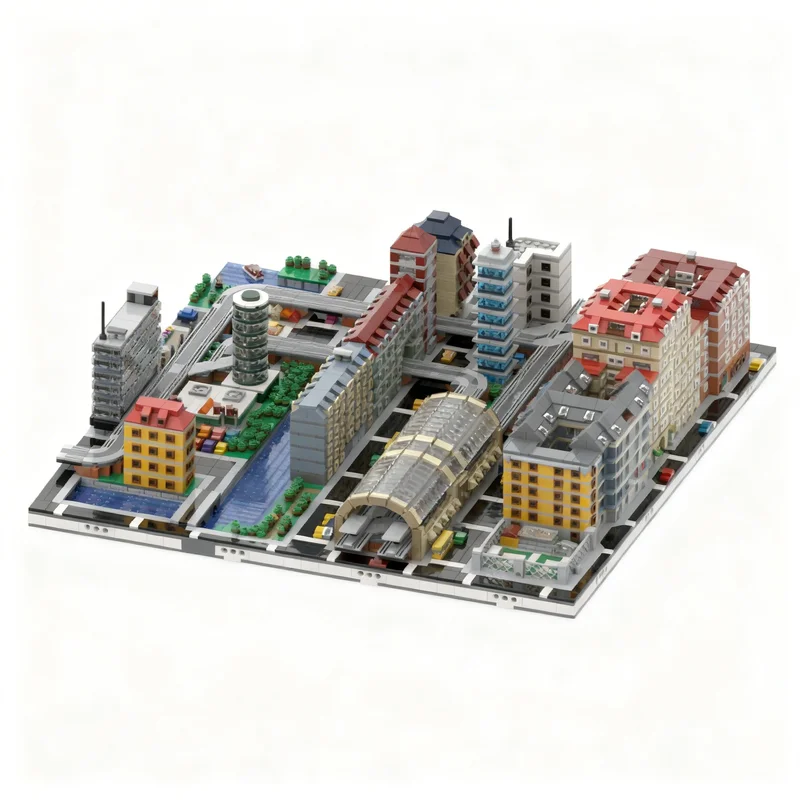 6989pcs MOC Architecture Micropolis Collection 3 16 Nice Fitting Modules Model Building Blocks Christmas Gift Birthday Display