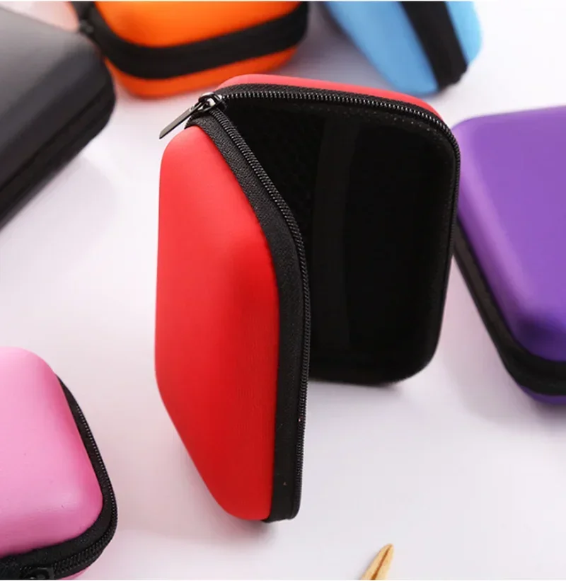 1Pc 5 Colors Portable Hard Shell Card Storage Case Zipper Travel Bag Board Game Earphone Organizer Box
