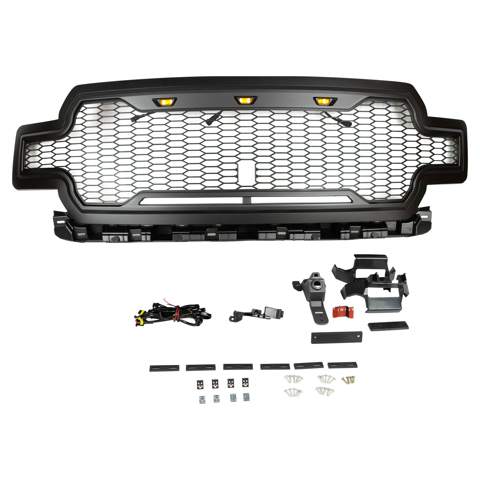 

Car Front Grill for 18-20 F150 w/ LED&Wiring,Matte Black Grille