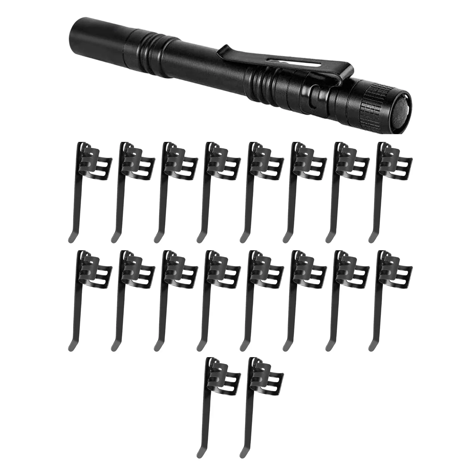 Meetings Outdoor Activities Black Flashlight Clips Black Clips For Outdoor Use 20 Black Clips Convenient Usage