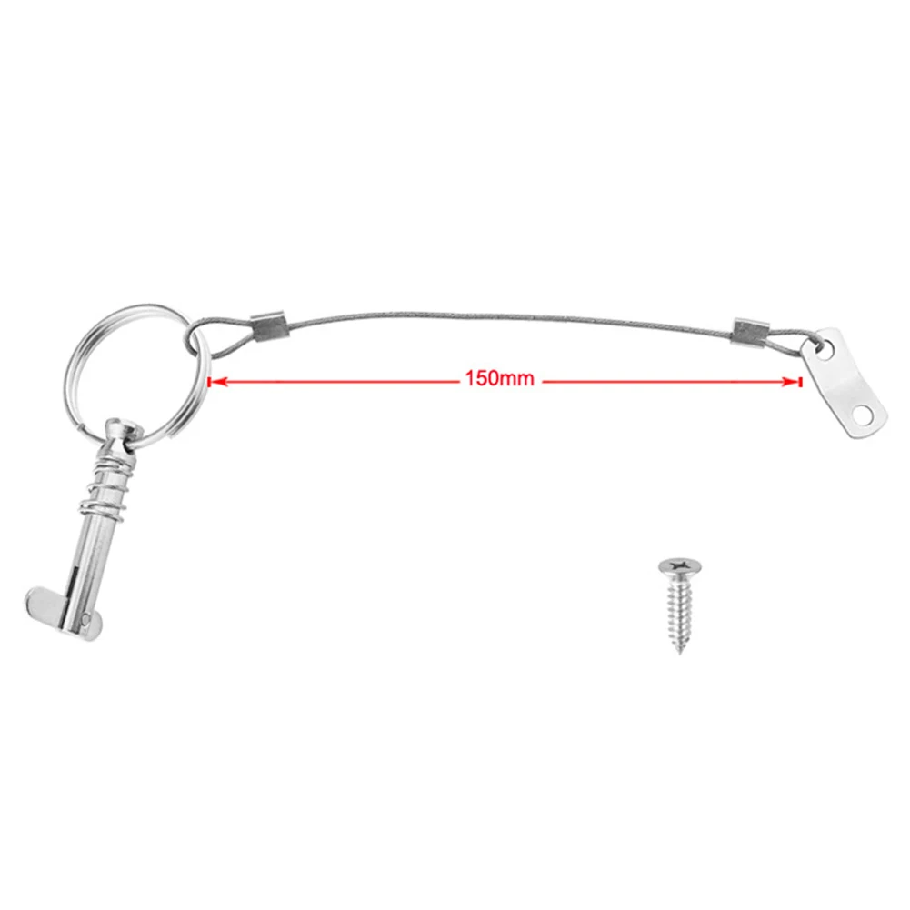 Quick Release Pin Set with Lanyard for Boat Bimini Top Deck Tough Marine Grade 316 Stainless Steel Construction