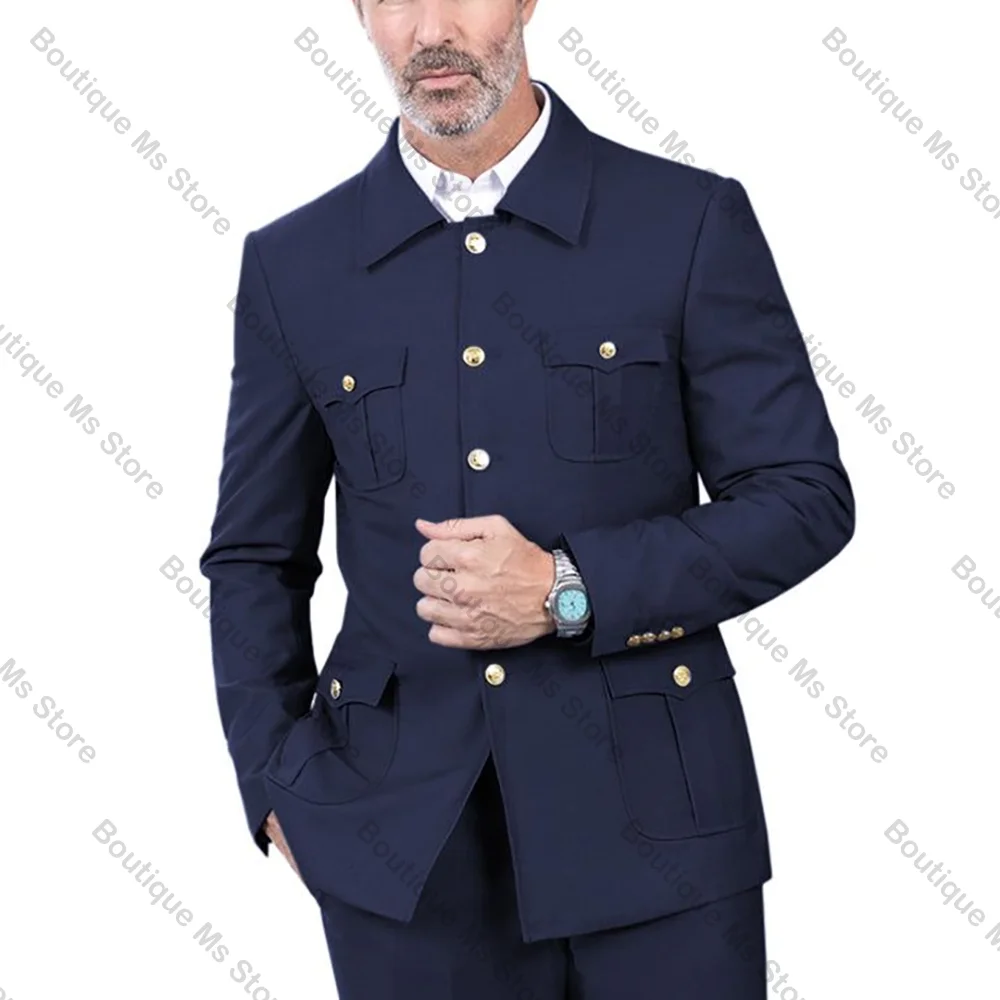

Solid Color Single Breasted Men Suit Two Pieces(Jacket+Pants) Outfits Casual Party Prom Wedding Set
