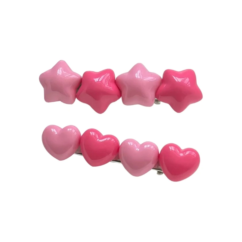 

Ins Style Candy Color Star/ Heart Hairpin for Woman Cute Charm Hair Clip Aesthetics Cream Feeling Hair Accessories