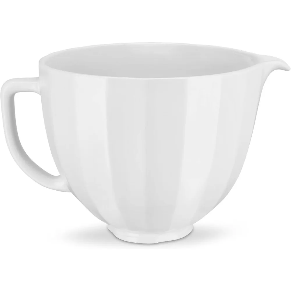 

Белая керамическая миска на 5 литров, совместимая с миксерами с наклонной головкой емкостью 4,5–5 литров.