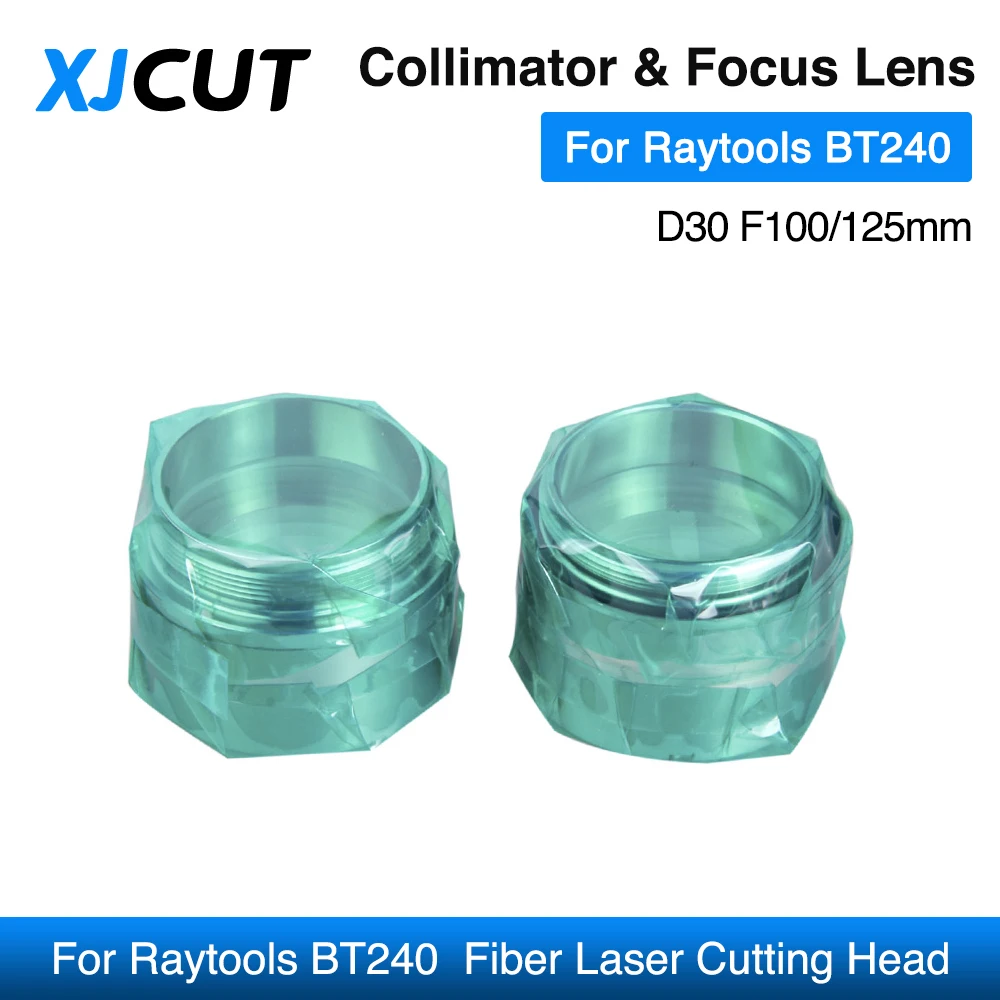 XJCUT Raytools Collimator Focus Lens D30 F100 F125mm with Lens Holder for Raytools Fiber Laser Cutting Head BT240 BT240S 4KW