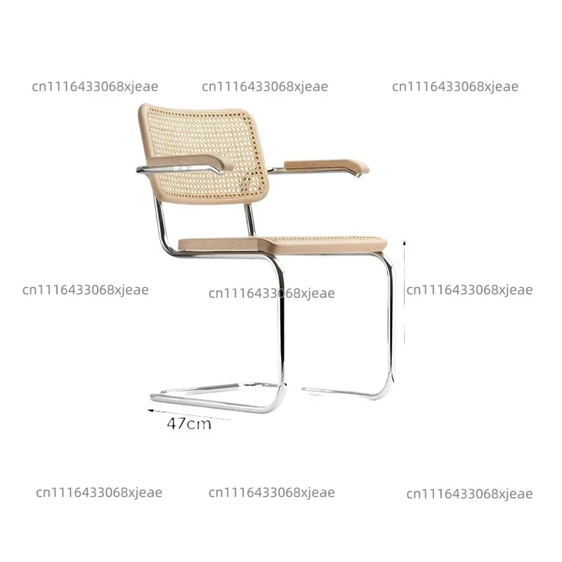 Office Chair Retro RattanSimple Study Backrest Office Armrest Light Luxury Iron