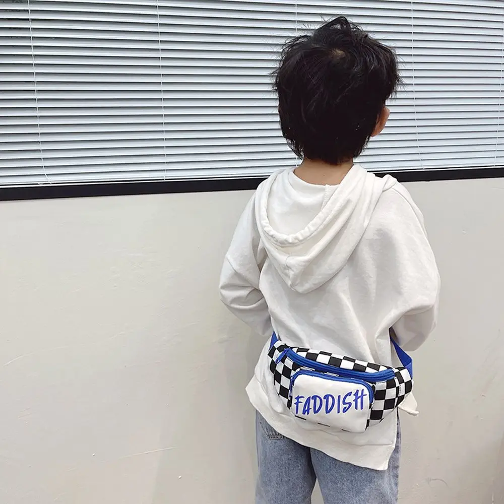 Bolso pequeño de cintura para niños, bolsa de mensajero con letras Lingge, hip hop, compras creativas, moda