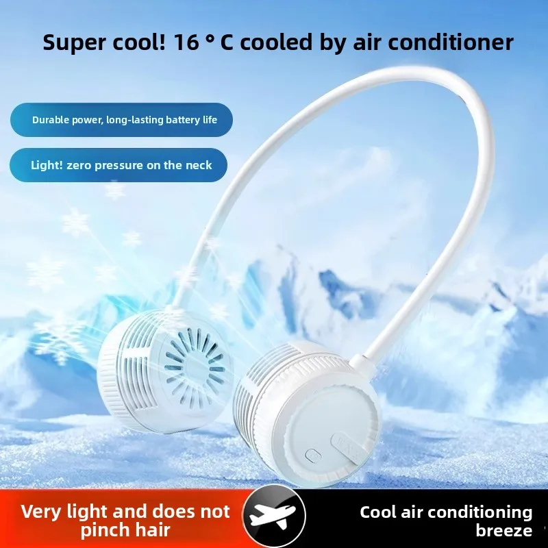 Folding Neck Fan Silent Portable Sports Outdoor Charging Office Dormitory