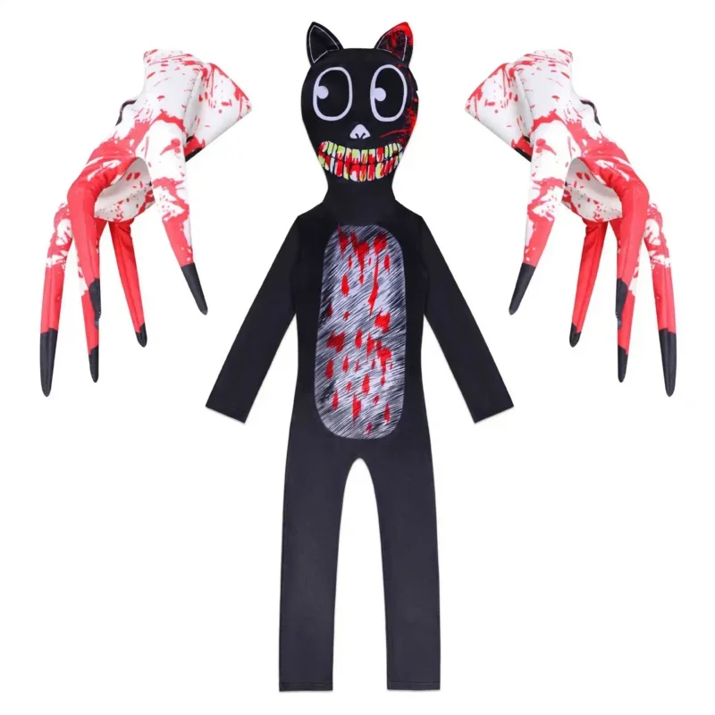 2024 Newest Halloween performance costume Scp Foundation Cartoon Cat  Siren Head Horror Funny marshme Clothing for Kids Boy MN11