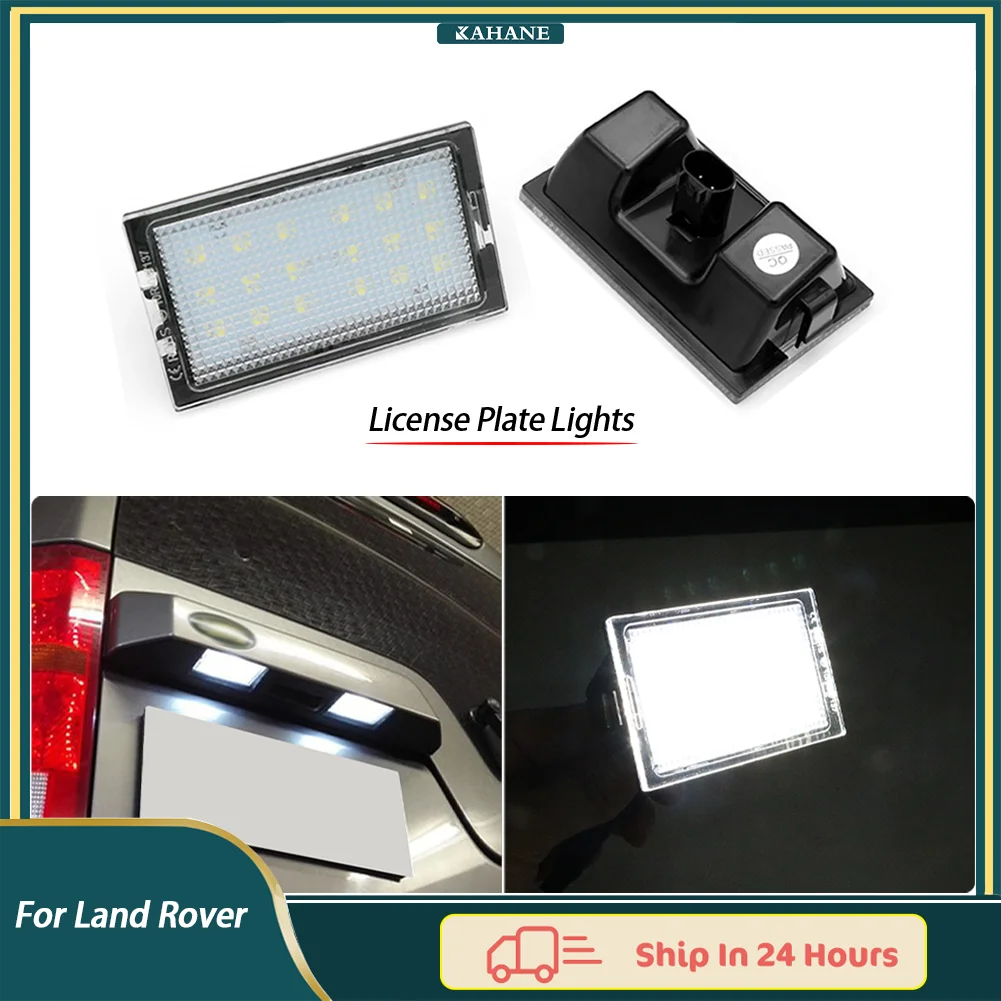 2Pcs LED License Plate Lights - Plug-and-Play For Land Rover Range Rover Sport Discovery 3 4 Freelander 2