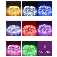 5Packs 1m LED String Lights 8 colors for Christmas atmosphere/birthday room decoration/camping/flowers/cakes/toy decoration