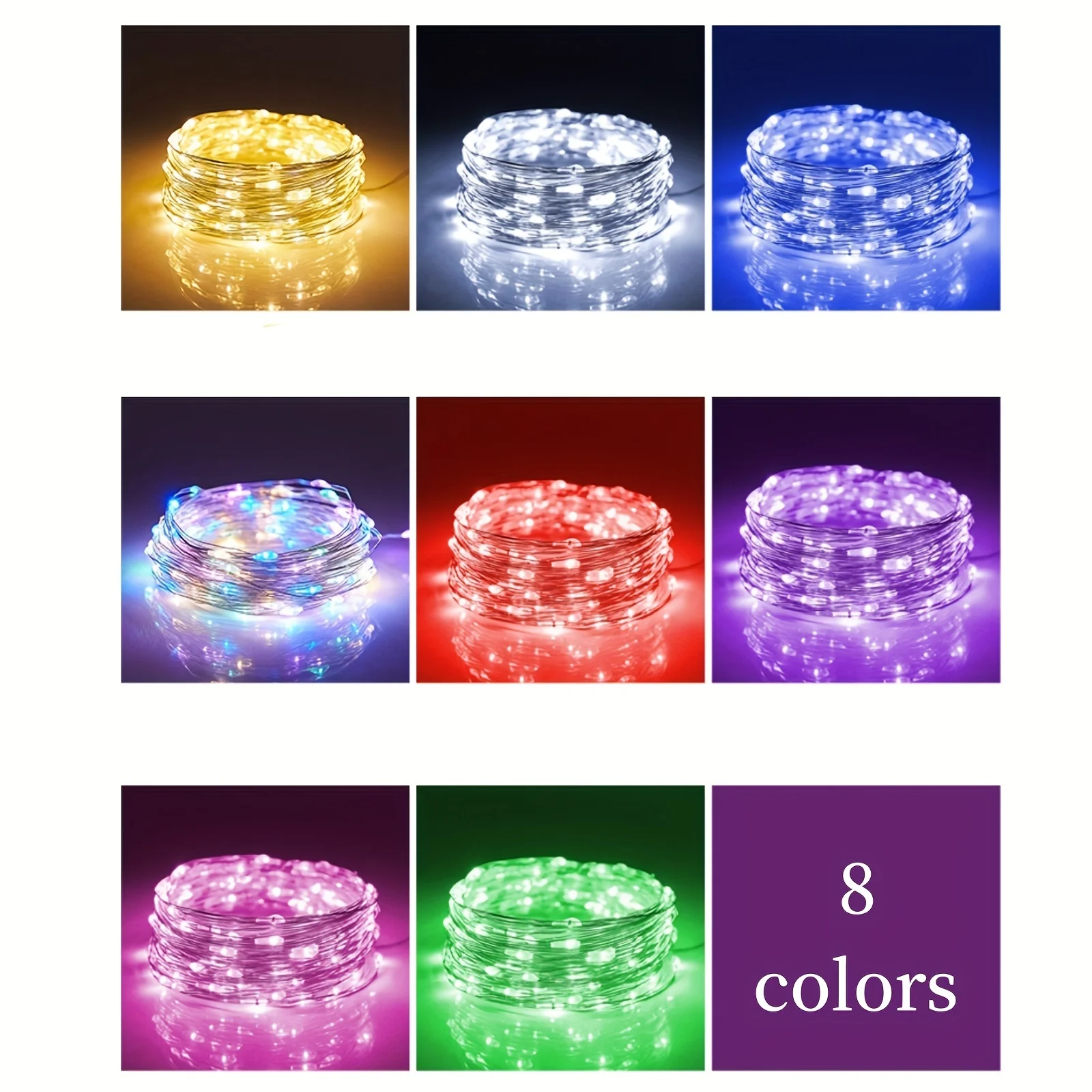 5Packs 2m LED String Lights  8 colors for Christmas atmosphere/birthday room decoration/camping/flowers/cakes/toy decoration