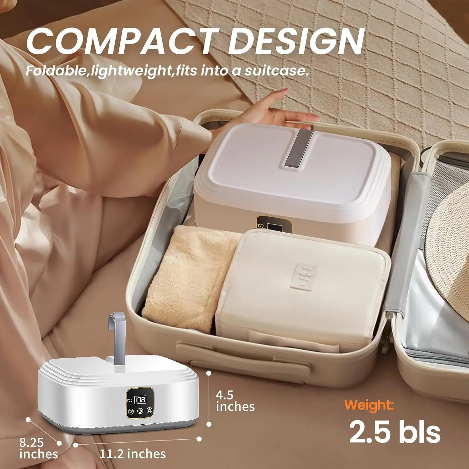 Portable Clothes Dryer, Mini Dryers for Laundry, Small Foldable Electric Compact Drying Machine for Travel,RV, Home and Apartmen